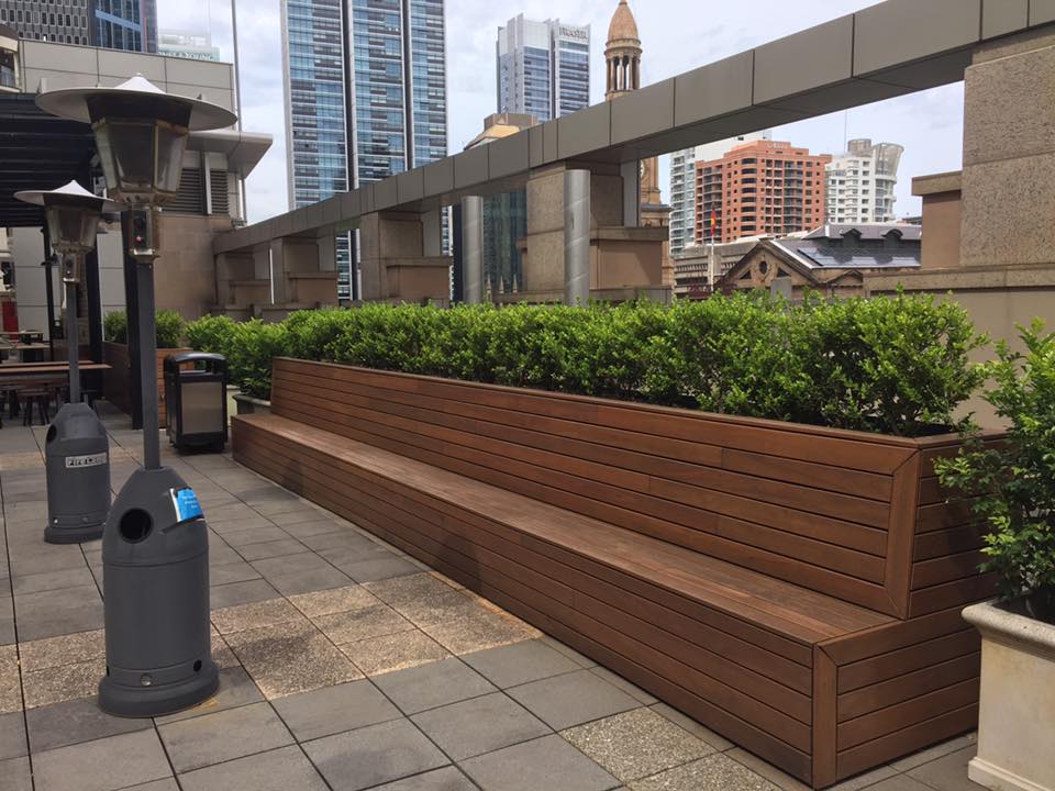 Aqualis H2Oil Timber - Bench at QBE Melbourne